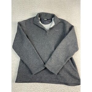 KAVU Sweater Mens Large‎ Gray 1/4 Zip Mock Neck Wool Blend Knit Pullover